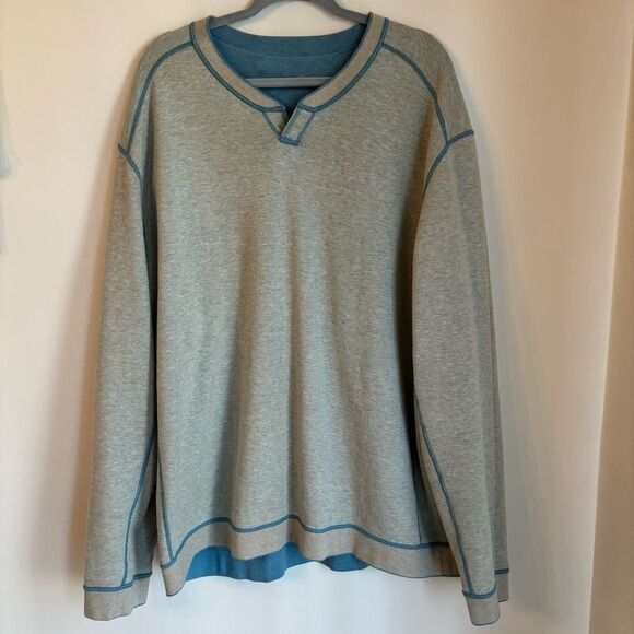TOMMY BAHAMA Men’s Flipshore Abaco Reversible Sweatshirt Blue/Gray size 3X/XXXL! - Picture 10 of 14